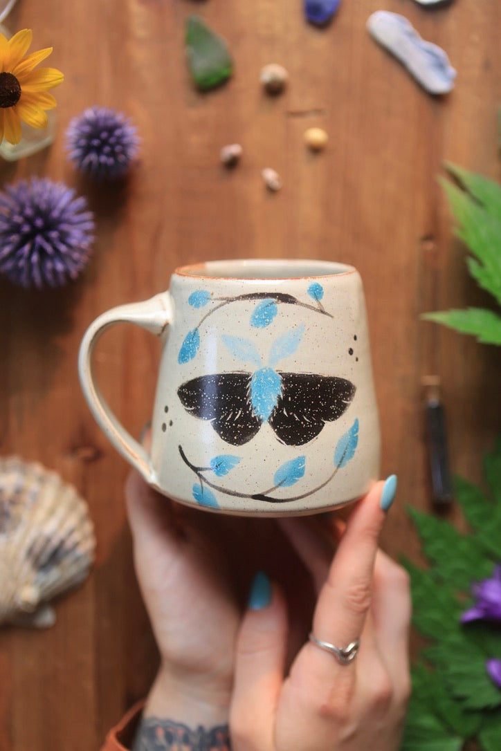 57 Painted Summer Moths Folkware Mug 12 oz
