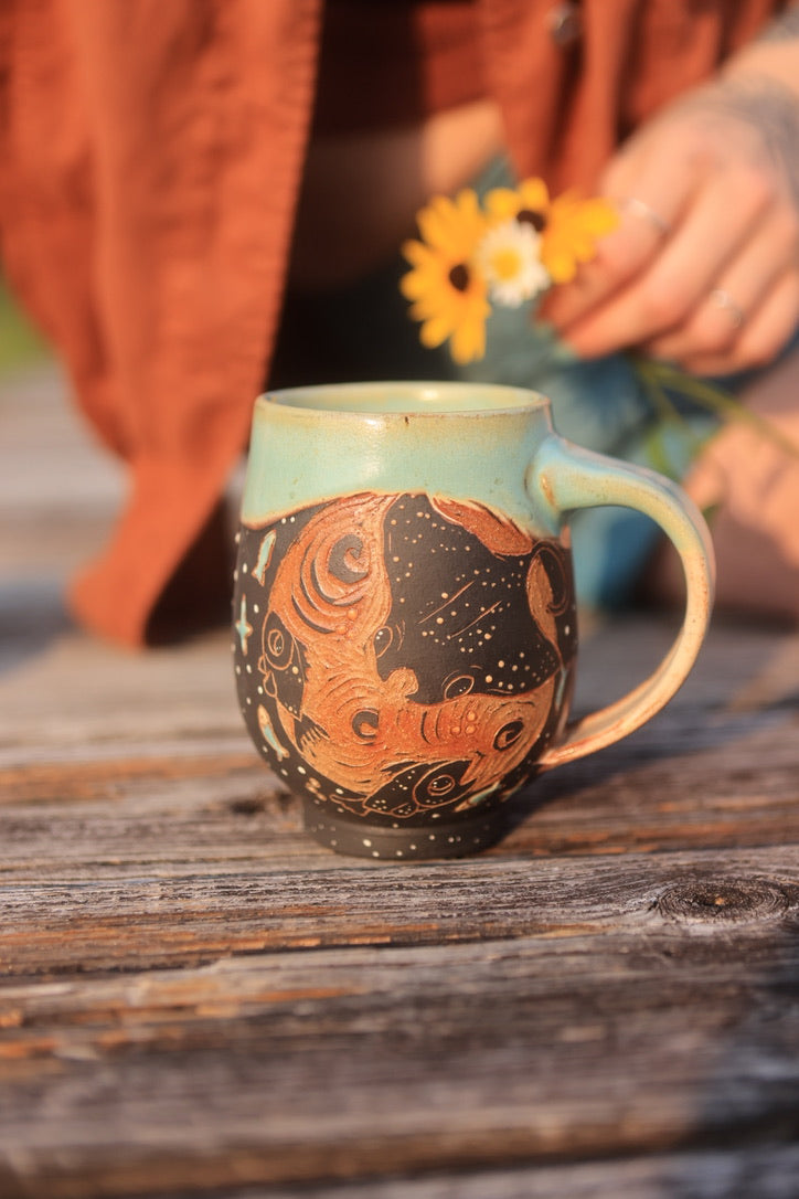 7 Moonlit Manta Ray Mug 16 oz