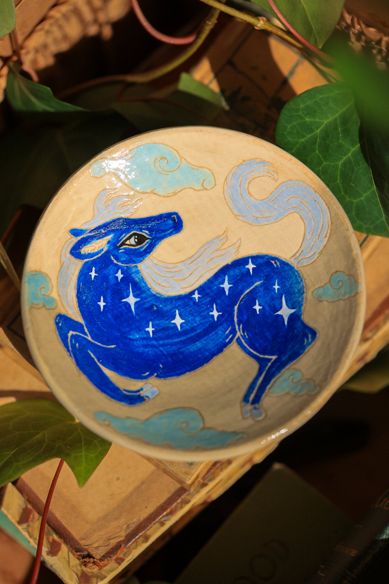 Little Starry Blue Pony Dish