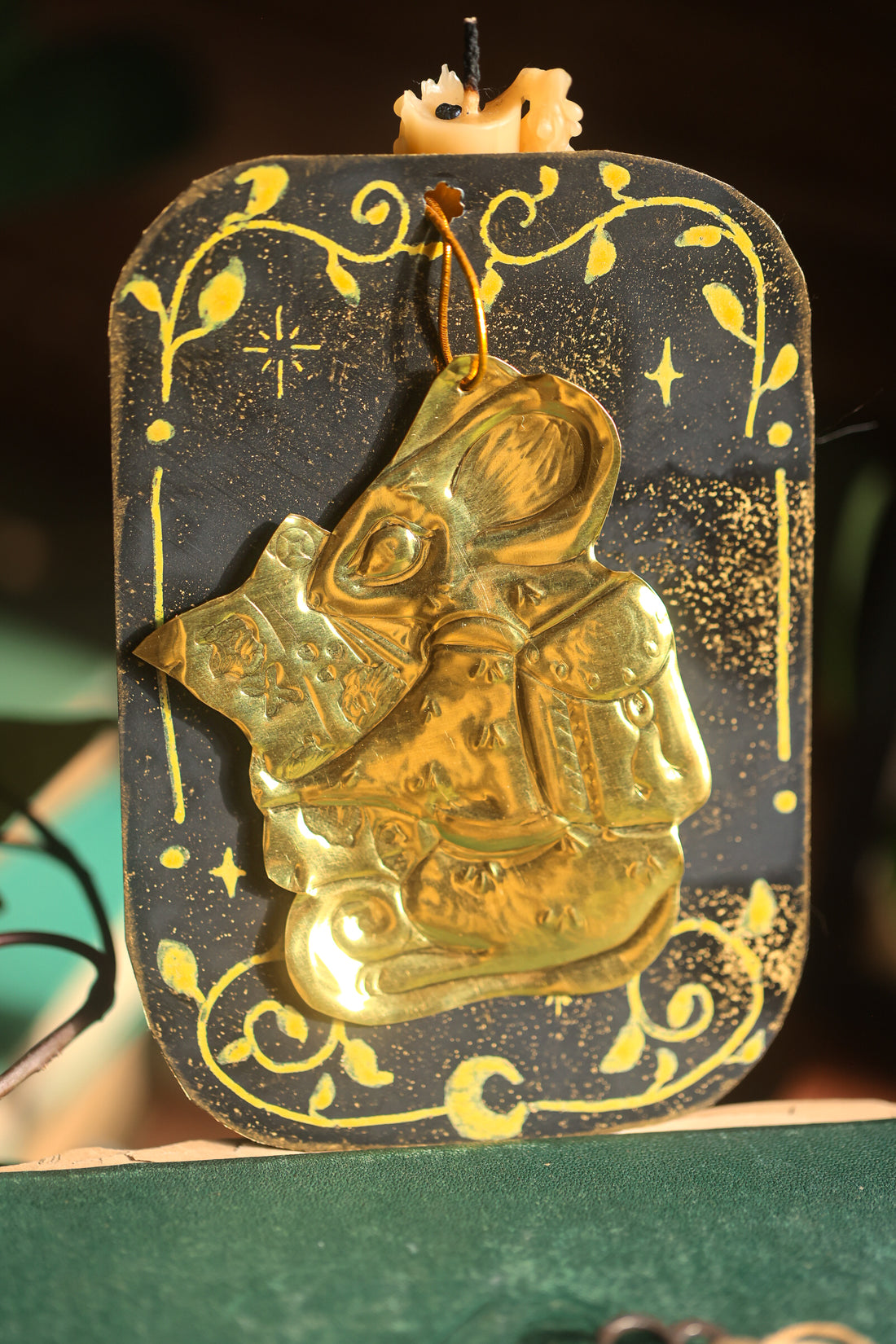 Golden Mouse Explorer Charm in Antique Brass