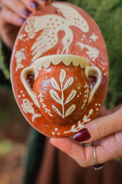 Autumn Lake Loon Wall Pocket in Terracotta