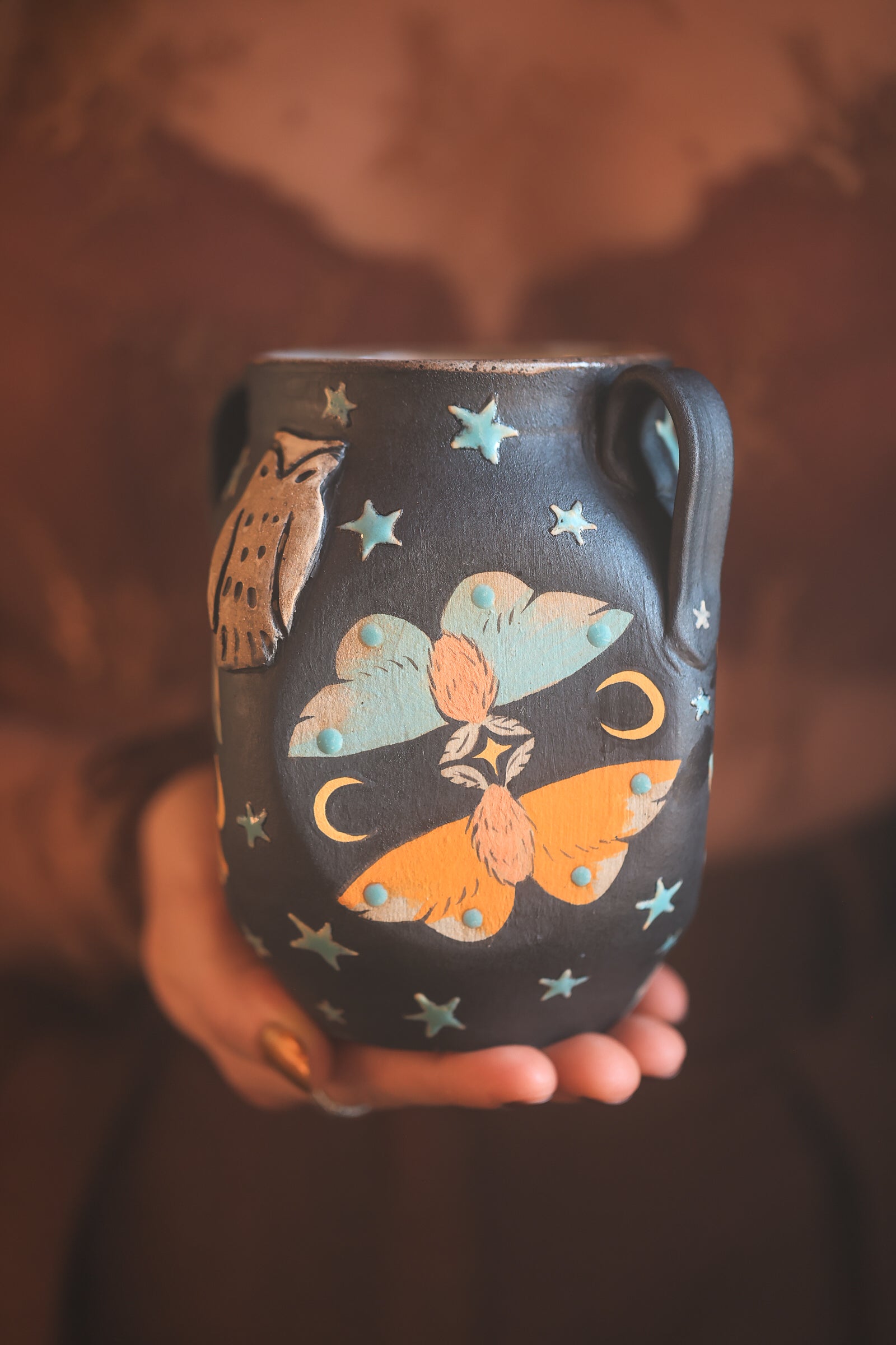 Forest Guardians Handled Vase in Midnight