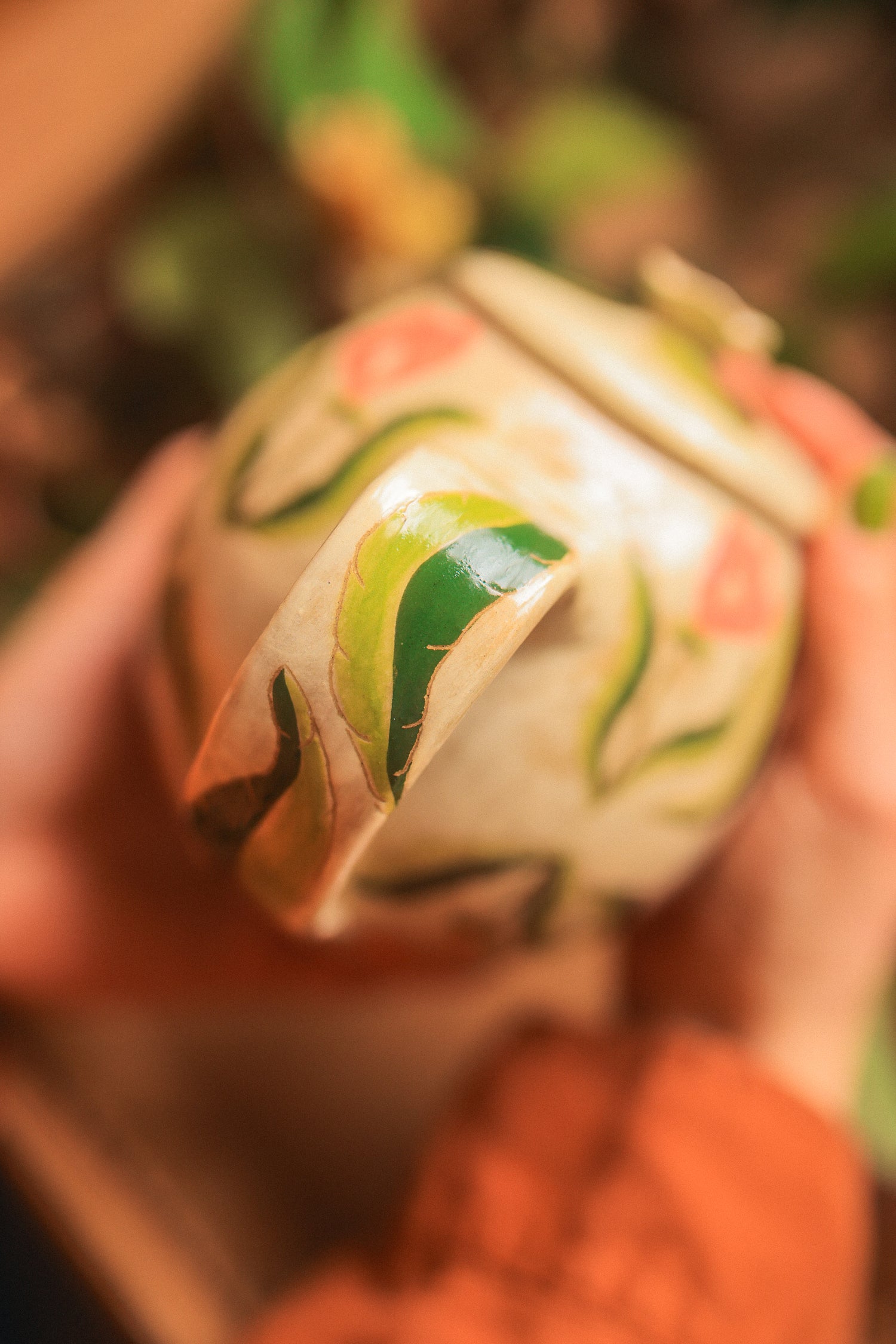Painted Botanical Temple of Flowers Teapot in Stoneware