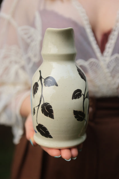 Painted Ink &amp; Indigo Fish Watering Vase in Porcelain