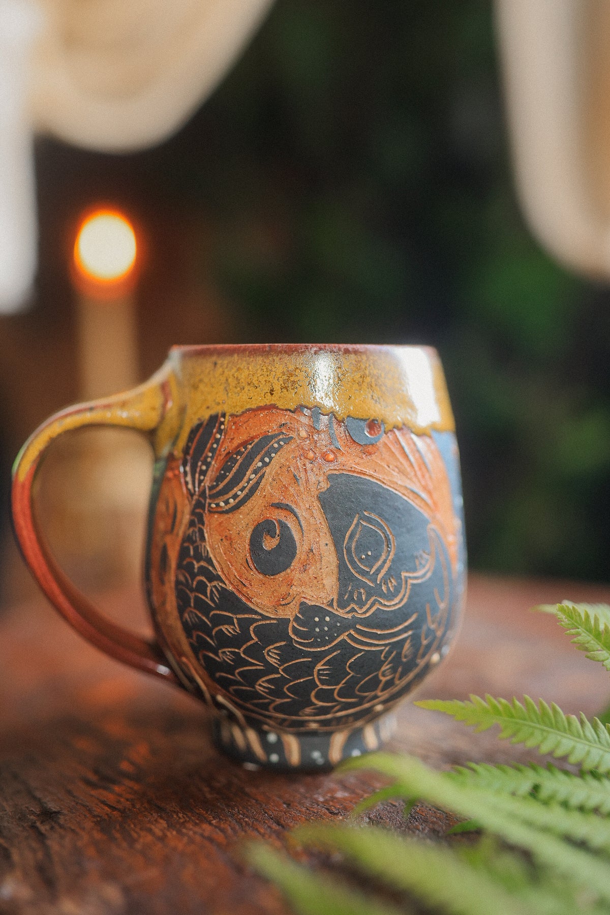 Moonlit Swimming Fishies Mug 13 oz