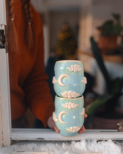 The Moonlit Cloud Tumbler in Sky Blue Porcelain 10-12 oz *LIMITED PREORDER*
