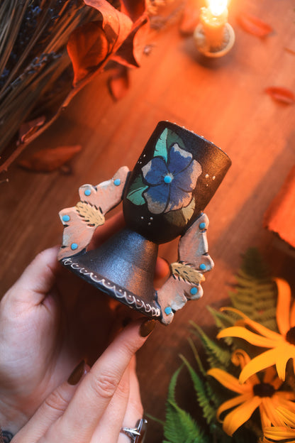 Midnight Autumn Moths Candle Sconce